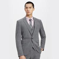 七匹狼 男士秋冬商务休闲细格纹修身单排扣外套男式单西