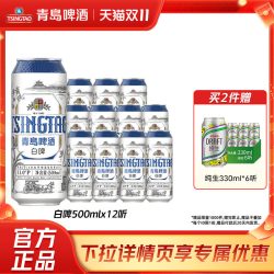 青岛啤酒 白啤 500ml*12听