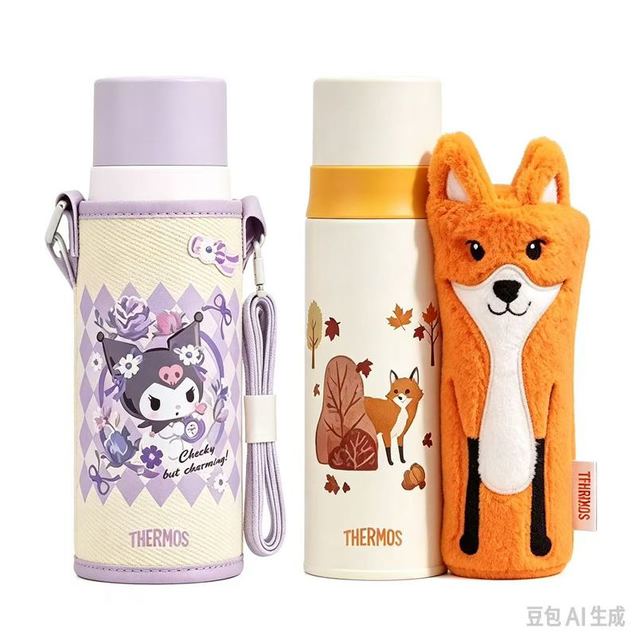 THERMOS 膳魔师 儿童保温杯 FFM＋可斜挎杯套 370ml 两款任选