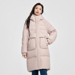 千仞岗 冬季款加厚休闲羽绒服女甜美休闲长款连帽羽绒外套