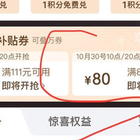 plus超级补贴券积分兑换111-11/800-80
