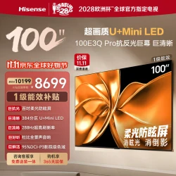 海信 100E3Q-PRO Miniled柔光防眩屏 100英寸 电视机+标配
