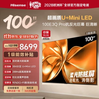 海信 100E3Q-PRO Miniled柔光防眩屏 100英寸 电视机+标配