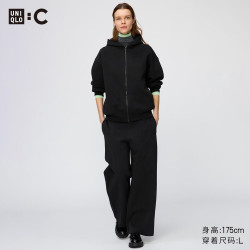 优衣库 运动直筒裤/常规款女装男装合作款/卫裤483285 487854 487854/09黑色 S