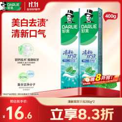好来 清新双效 牙膏  400g*2支