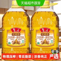 移动端：鲁花 香飘万家5S压榨一级浓香花生油6.08L*2厨房食用油组合装实惠