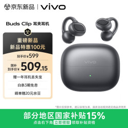 vivo Buds Clip 耳夹耳机 星夜黑 5.2g舒适稳固佩戴 高清质感人声 蓝牙耳机 苹果华为小米oppo手机通用