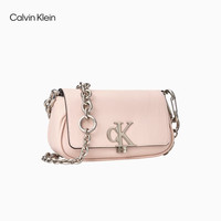 CK Calvin Klein字母旋扣翻盖CK女包斜挎马鞍包