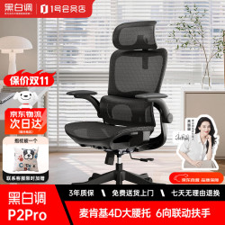 黑白调 P2 Pro 人体工学椅 曜黑 脚托款
