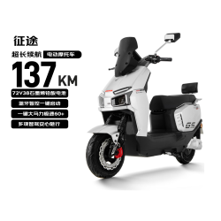 立马电动车 立马电动摩托车 征途72V38Ah大电池137KM长续航电动车峰值1500W电机定速巡航TCS通勤智能电摩 曙光银