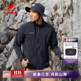 猛犸象 Comfort 男士户外徒步舒适轻便轻量防泼水软壳夹克外套 黑色 L