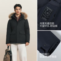 波司登 复古工装 男士轻功能面料连帽大毛领羽绒服B260245187