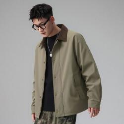 I.T it UDG美式拼色翻领复古男款秋潮牌宽松休闲工装撞色外套男