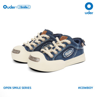 Ouder 开口笑帆布鞋牛仔大头鞋子 牛仔蓝