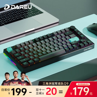 达尔优 EK75 76键 2.4G蓝牙 多模无线机械键盘 渣渣灰 梦遇HIFI轴 RGB
