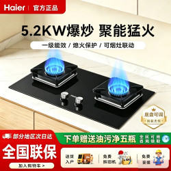海尔 灶具联动Q2BE56燃气灶一级能效5.2Kw70%热效率爆炒