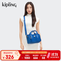 kipling 凯浦林时尚小方盒斜挎包大容量轻便BINA M色丁蓝开学包生日礼物双11