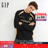 Gap 男女装秋季logo纯棉圆领长袖T恤时尚休闲上衣854726 黑色 XS (165/84A)亚洲尺码