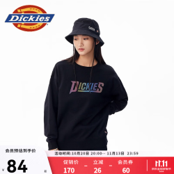 Dickies 卫衣 时尚胸前镭射LOGO圆领卫衣 休闲舒适上衣010829 黑色 XL