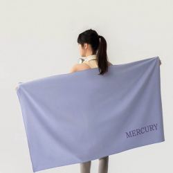 水星家纺 轻时尚运动速干浴巾(蓝紫色) 130cm*80cm