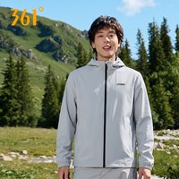 361° 361度男士防风连帽夹克冬季季新款户外跑步外套简约百搭运动风衣