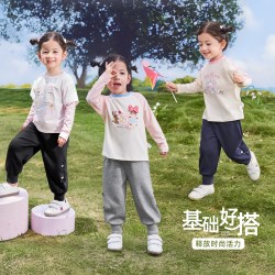 jellybaby [7A抑菌]女童秋季卫裤2026新款运动加绒裤女宝宝长裤秋装儿童裤子