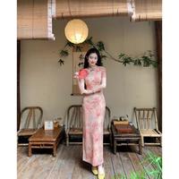 恣禾 花间令新中式高级感减龄国风改良旗袍连衣裙女夏休闲日常无袖长裙