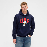 Gap 情侣款卡通印花logo抓绒连帽卫衣