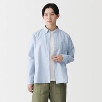 無印良品 MUJI 无印良品 女式 棉水洗牛津纽扣领长袖衬衫衬衣女装女款秋季