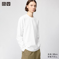 优衣库 男装女装AIRism棉混纺圆领T恤/长袖482293 485562 485562/00白色 M