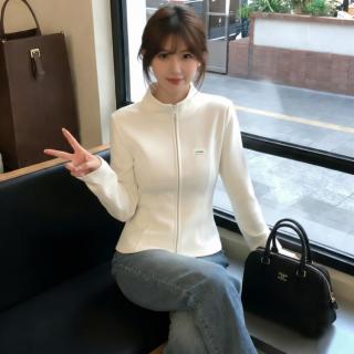 雪中飞 立领拉链卫衣女26秋季新款修身收腰显瘦短款外套上衣