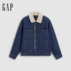 Gap 男士翻领羊羔绒牛仔夹克外套