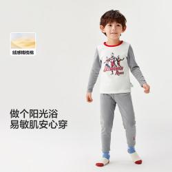 巴拉巴拉 奥特曼IP男童秋衣秋裤套装A类秋冬保暖打底睡衣大童长袖家居服