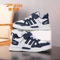 德尔惠 2026秋季新款中大童男女童皮面低帮魔术贴防滑耐磨儿童运动鞋
