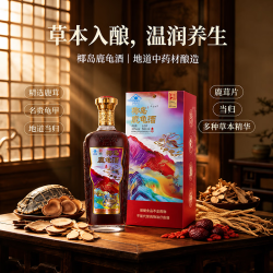 椰岛 鹿龟酒33度养生酒福禄版单只装500ml*1瓶过节礼品礼盒双11送礼