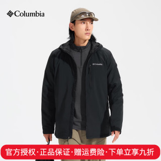 哥伦比亚 2026秋冬男子户外防风保暖连帽机织休闲运动软壳衣夹克外套