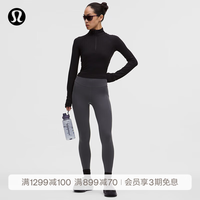 lululemon 丨Fast and Free 女士运动高腰拉绒紧身裤 24" *口袋款 LW5IPZA 煤灰 XS