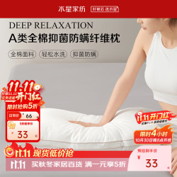 水星家纺 百丽丝兰瑞枕头 全棉抗菌防螨 48cm×74cm 单只