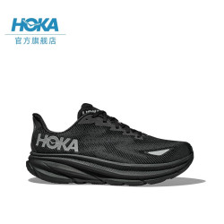 HOKA ONE ONE男款春夏克利夫顿 9防水版路跑鞋CLIFTON 9 GTX透气 黑色/黑色 40.5