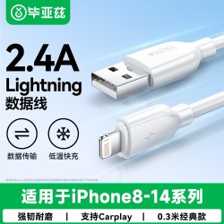 毕亚兹 Lightning数据线适用苹果iPhone14/13/12充电线快充线车载