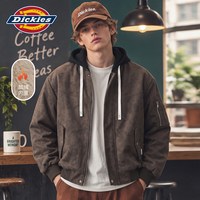 Dickies 帝酷适美式冬季潮牌外套夹克男士加绒加厚保暖开衫PU皮衣Y