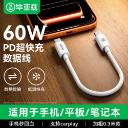 毕亚兹 双Type-C数据线AVS快充线适用苹果iPhone18promax/17/16/15