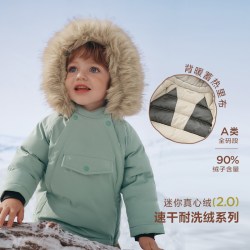 迷你巴拉 巴拉男女童羽绒服派克服速干真心绒2026冬