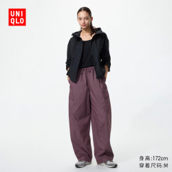 优衣库 休闲长裤/加长款女装男装/休闲裤裤子488854 79 深紫色 M
