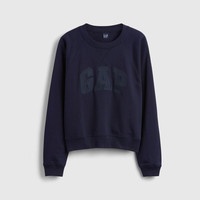 Gap 【圆领宽松】女装logo刺绣休闲卫衣