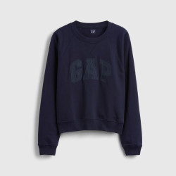 Gap 女装logo刺绣宽松圆领休闲卫衣
