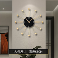 RSRDDY 挂钟现代家用时钟客厅创意钟挂奢餐厅轻免打孔大气时尚简约墙钟表 轻奢款55x55CM  20英寸以上