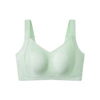 YOUKESHU 女士内衣女大胸显小调整型大码无痕显瘦轻薄透气蕾丝文胸罩 薄雾绿