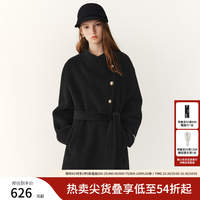 范思蓝恩 短款立领小个子毛呢外套装全羊毛