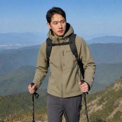 哥伦比亚 26秋冬新款抓绒软壳衣男子户外徒步通勤骑行防风防水保暖外套